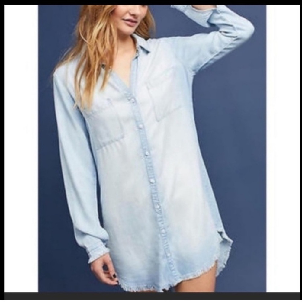 cloth & stone Light Blue Denim Shirt Dress